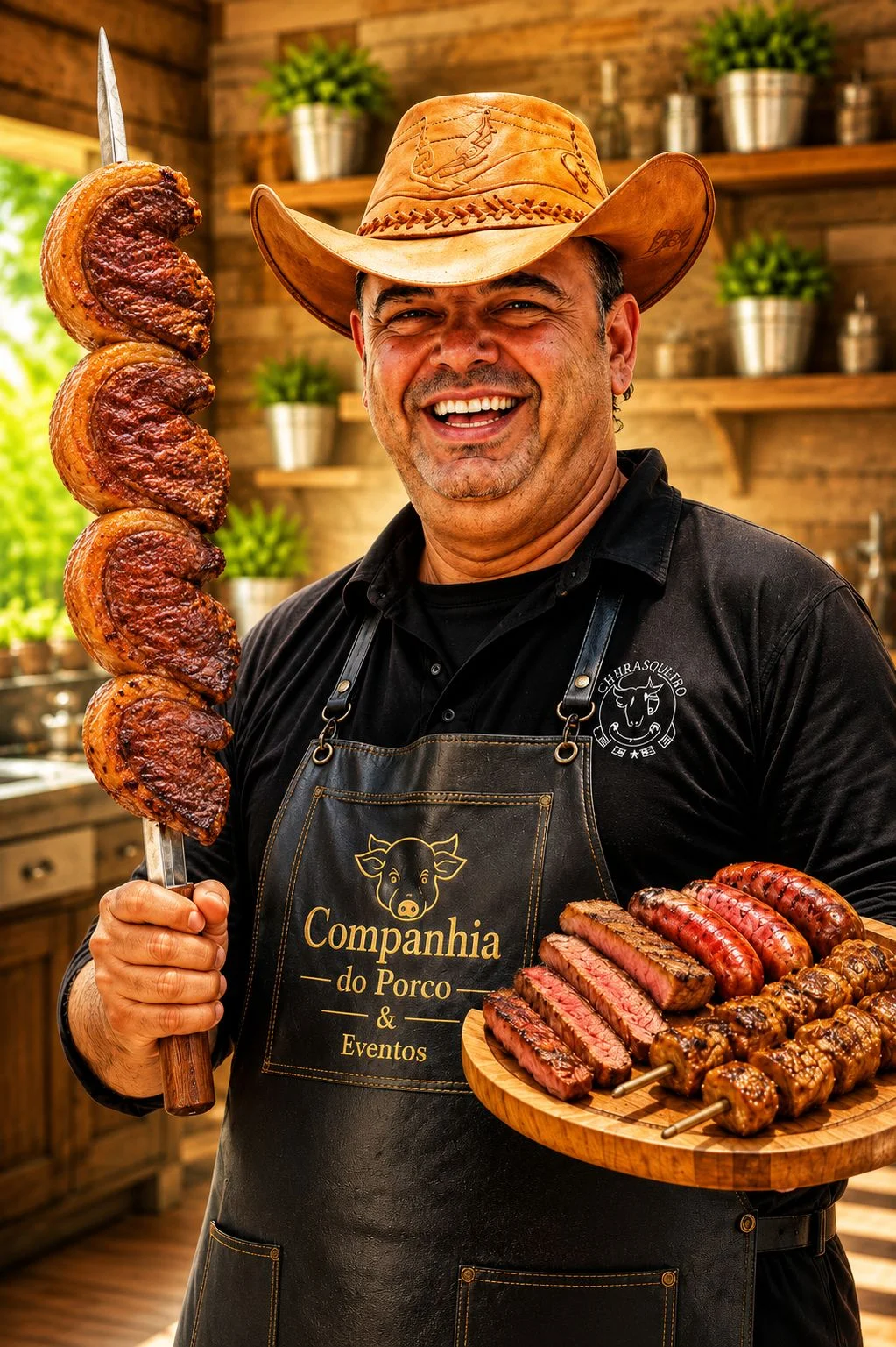 Buffet de Churrasco com Porco no Rolete
