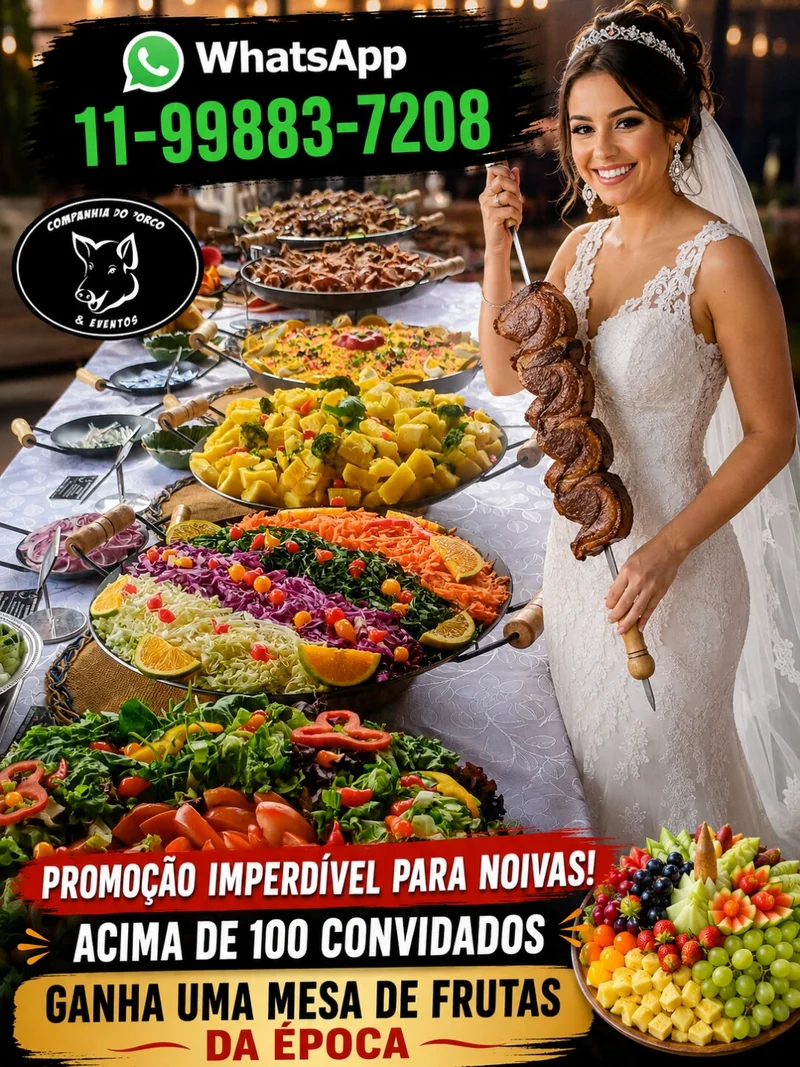 Buffet de Churrasco com Porco no Rolete